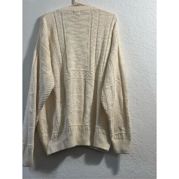 Vintage 90's Structure Mens XXL Cable Fisherman Sweater Preppy Grandpa - Picture 3 of 4